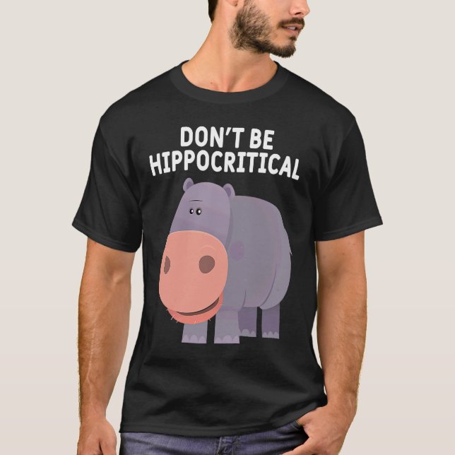 Tierpun Hippos Graphic not Hipporitic T-Shirt (Vorderseite)