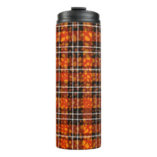 Tierpunkte Karo-Mix-Muster Nahtlose Kunst. Stoff Thermosbecher