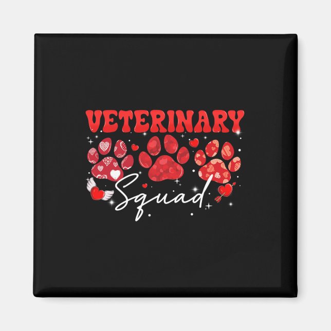 Tierquad Fun Dog Paw Vet Tech Valentines D Magnet (Vorne)