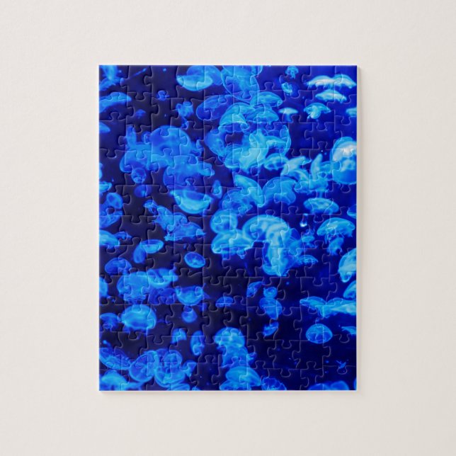 Tierqualle-Wasser-Blau Puzzle (Vertikal)