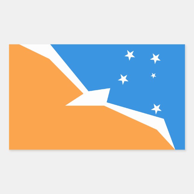 Tierra del Fuego Flag. Patagonien, Argentinien Rechteckiger Aufkleber (Vorderseite)