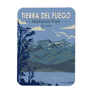 Tierra Del Fuego Nationalpark Argentinien Vintage Magnet