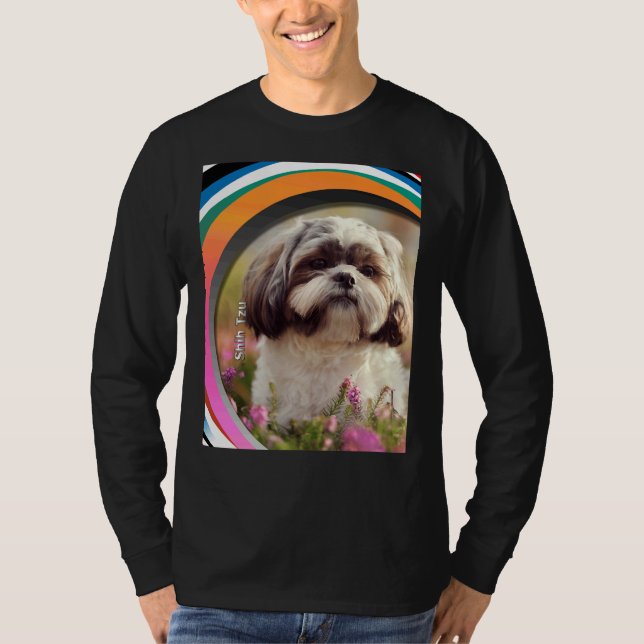 Tierrassen Shih Tzu Hund jetzt auf einem breiten R T-Shirt (Vorderseite)