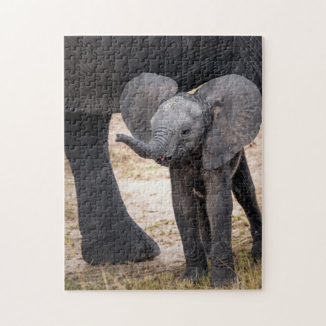 Tierrätsel Mutter und Tier Elefant Pho Puzzle (Vertikal)