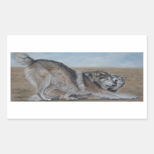 Tierrealist-Kunstaufkleber des Wolfs Rechteckiger Aufkleber