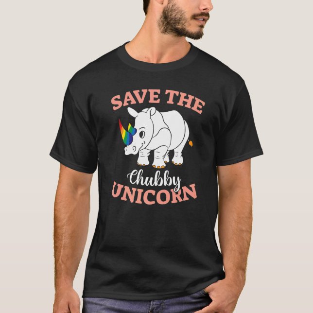 Tierrechte Gerettet Chubby-Unicorns T-Shirt (Vorderseite)