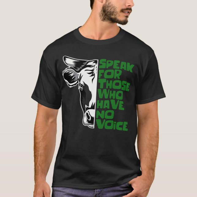 Tierrechte Veganes Zitat Kuh-Gesicht T-Shirt (Vorderseite)