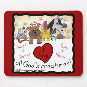 Tierrettung-I-Liebe Alle Gottheiten Mousepad