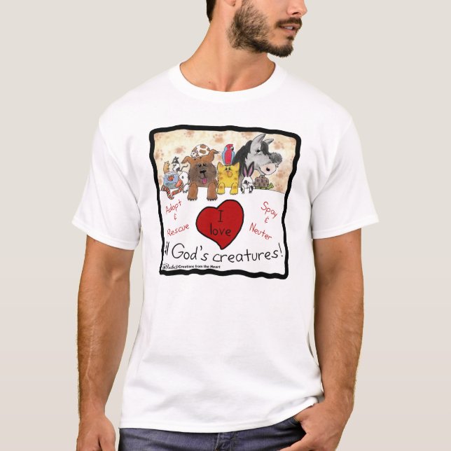 Tierrettung-I-Liebe Alle Gottheiten T-Shirt (Vorderseite)