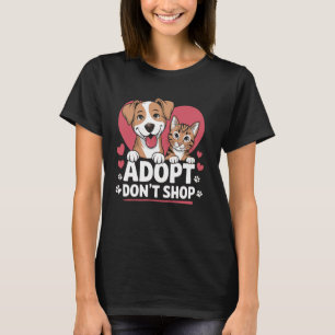 Tierrettungsadoption für Hund Katze Haustier-Rette T-Shirt