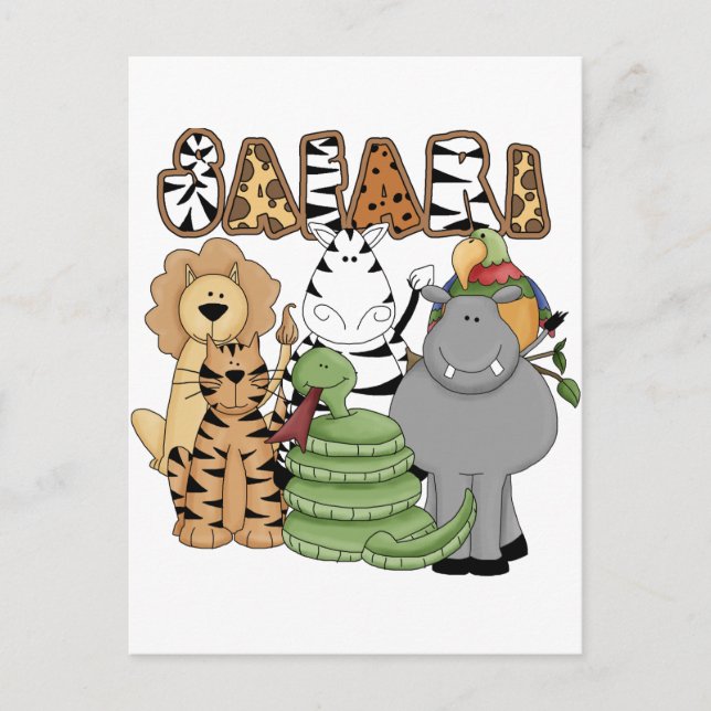Tiersafari Postkarte (Vorderseite)