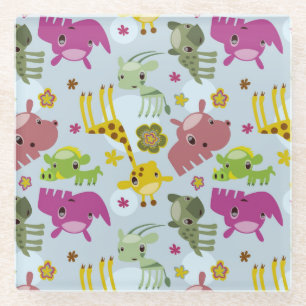 Tiersafarimuster Glasuntersetzer