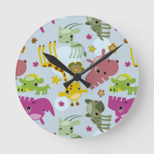 Tiersafarimuster Runde Wanduhr
