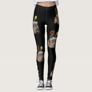 Tierschädel, Kaktus, Blume und eine Niedliche Spin Leggings