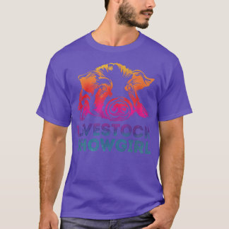 Tierschaumädchen - Ausstellen von Schweinen auf de T-Shirt