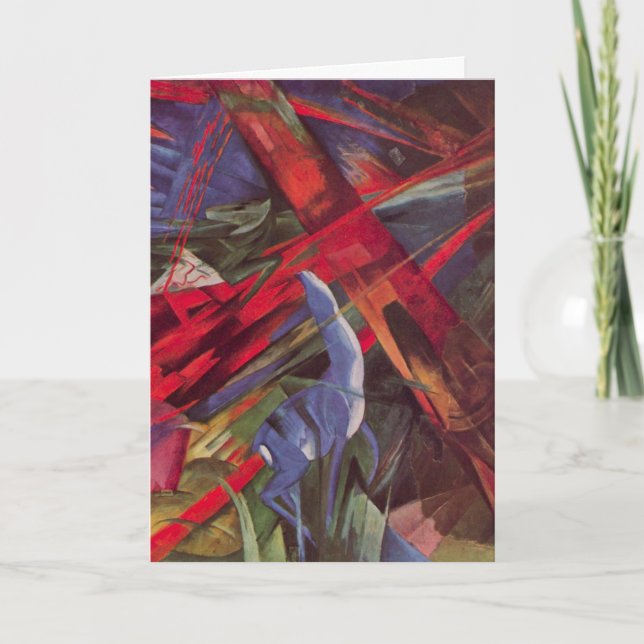 Tierschicksale von Franz Marc, Vintage kubistische Karte (Vorderseite)
