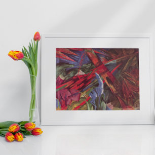 Tierschicksale von Franz Marc, Vintage kubistische Poster