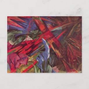 Tierschicksale von Franz Marc, Vintage kubistische Postkarte
