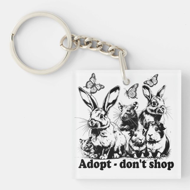 Tierschutz - Adopt don't shop Schlüsselanhänger (Vorderseite)