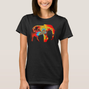 Tierschutz Elephant Silhouette Pattern Fillin T-Shirt