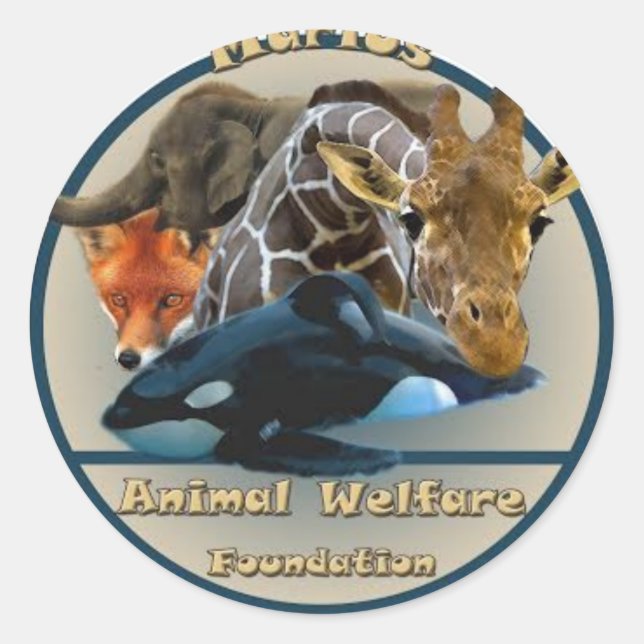 Tierschutz-Grundlagen-Logo-Aufkleber Marius Runder Aufkleber (Vorderseite)