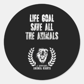 Tierschutz I - Förderung der Rechte von Tieren Runder Aufkleber
