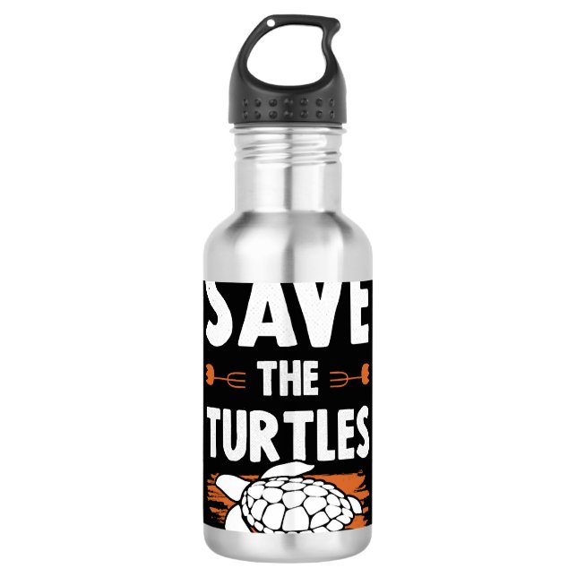 Tierschutzschildkröte Edelstahlflasche (Vorderseite)