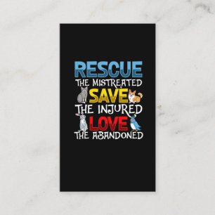 Tierschutzunterstützung Niedlicher Katzen-Kaninch Visitenkarte