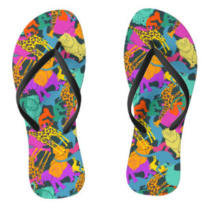 TierSilhouette-Muster Flip Flops