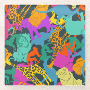 TierSilhouette-Muster Glasuntersetzer