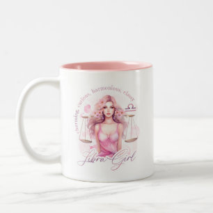 Tierskreiszeichen Waage Mädchen Feminine Astrologi Zweifarbige Tasse
