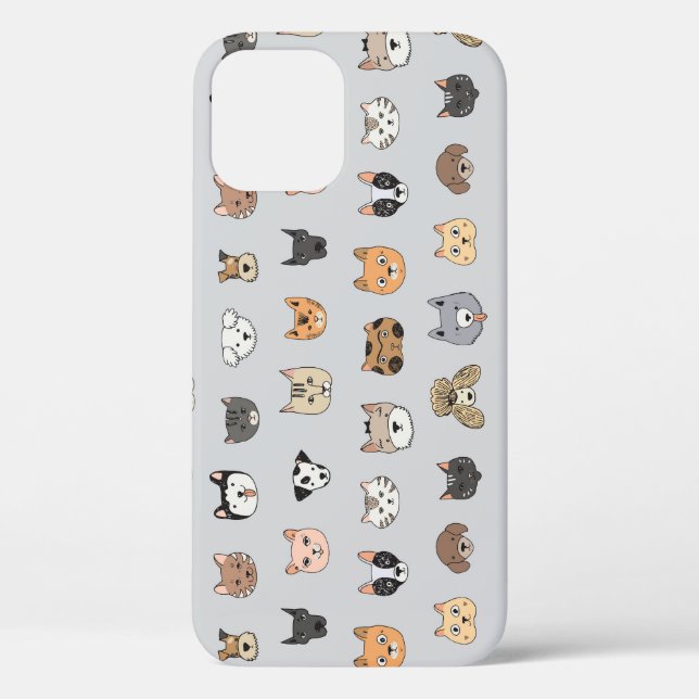 Tierspass: Hunde bei Katzen Doodle Mix Case-Mate iPhone Hülle (Rückseite)