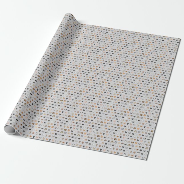 Tierspass: Hunde bei Katzen Doodle Mix Geschenkpapier (Ungerollt)