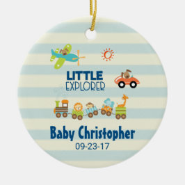 Tierspielzeugzug Auto und Flugzeug Kleiner Explore Keramik Ornament