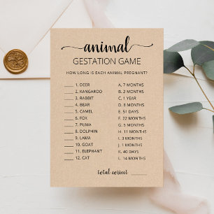 Tiersschwangerschaft mit Antworten Baby Shower Kar Einladung
