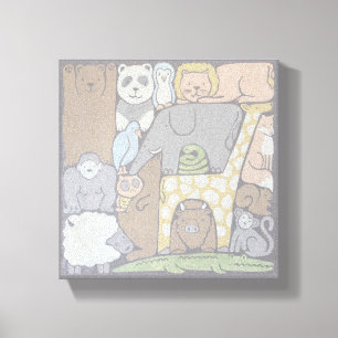 Tierstapel-Kinderkinderzimmer/Spielzimmer-Kunst Leinwanddruck
