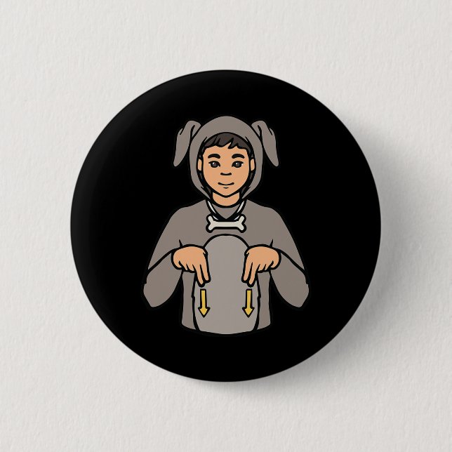Tierstich der Hand Gesture Deaf Hörverlust Button (Vorderseite)