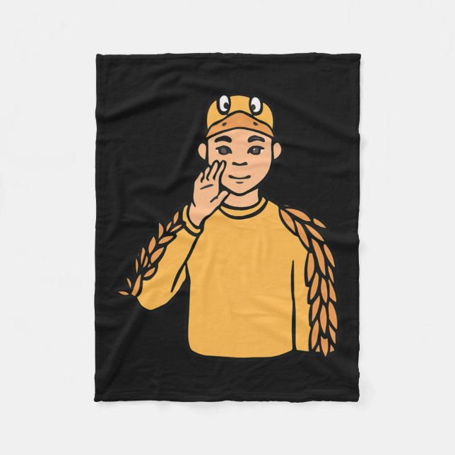 Tierstich der Hand Gesture Deaf Hörverlust Fleecedecke (Vorderseite)