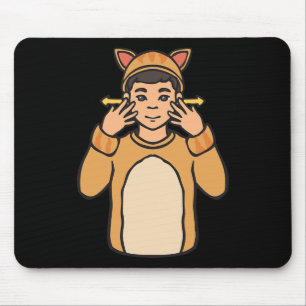 Tierstich der Hand Gesture Deaf Hörverlust Mousepad