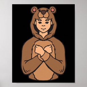 Tierstich der Hand Gesture Deaf Hörverlust Poster