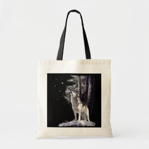 Tiertasche mit romantischer Heulenwolfszene Tragetasche