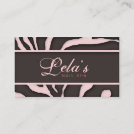 TierVisitenkartezebra-Nagel-Salon-Baby-Rosa Visitenkarte