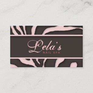 TierVisitenkartezebra-Nagel-Salon-Baby-Rosa Visitenkarte