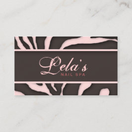 TierVisitenkartezebra-Nagel-Salon-Baby-Rosa Visitenkarte