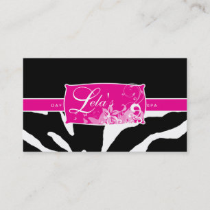 TierVisitenkartezebra-Nagel-Salon-Rosa Visitenkarte