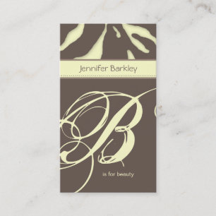 TierVisitenkartezebra-Schönheits-Salon Ylw Taupe Visitenkarte