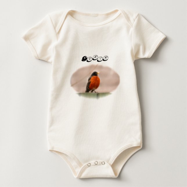 Tiervogel-Amerikaner Robin Baby Strampler (Vorderseite)