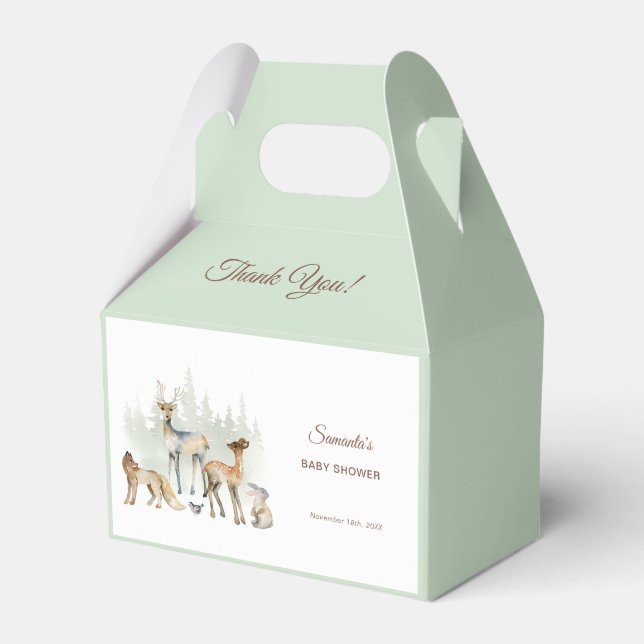 Tierwald Woodland Babydusche Geschenkschachtel (Vorderseite)