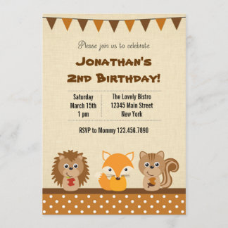 Tierwaldgeburtstags-Party Einladung