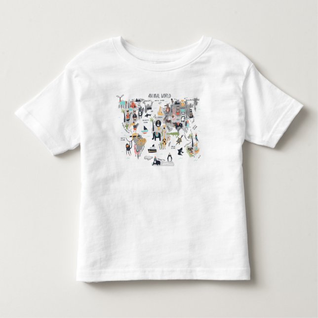 Tierweltkarte Kleinkind T-shirt (Vorderseite)